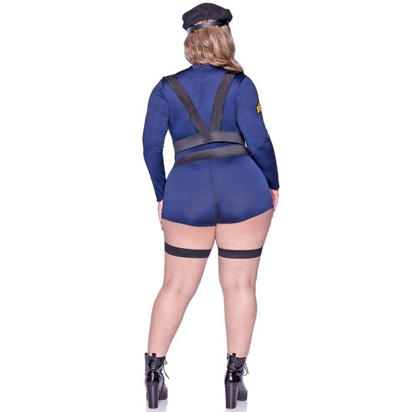 Hottie Cop Costume 3x/4x Women Plus Size Blue Halloween Roleplay Cosplay Uniform - Picture 8 of 11